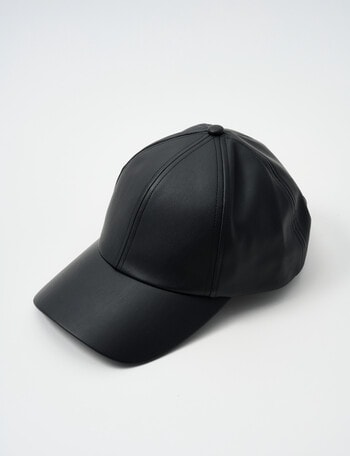 Zest Pleather Cap , Black product photo