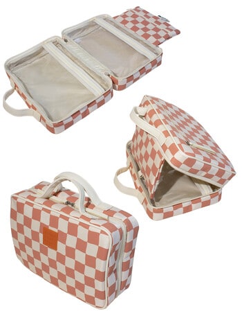 Tender Love + Carry Hanging Washbag , Wavy Plaid Rust product photo