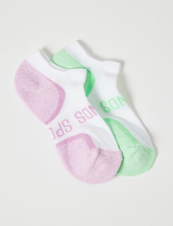 Bonds Ultimate Comfy Low-Cut Sock, 2-Pack, Lavender & Green product photo