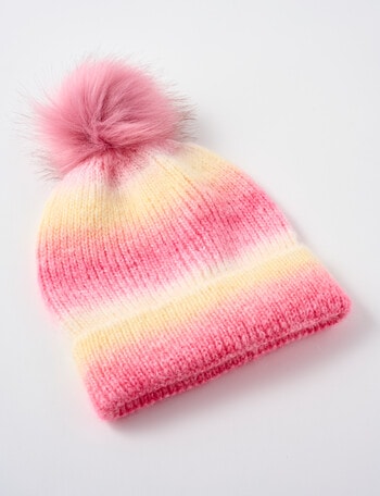 Mac & Ellie Sunrise Ombre Beanie , Yellow & Pink product photo