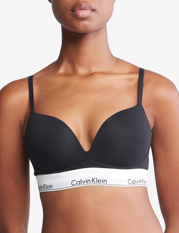 Calvin Klein Modern Cotton Plunge Push Up Bra, Black, A-DD product photo