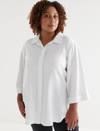 Studio Curve Longline Shirt, White product photo