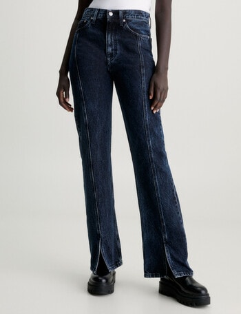 Calvin Klein Authentic Bootcut Front Split Jean, Dark Denim product photo