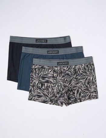 Jockey Comfort Distorted Check Trunk, 3-Pack, Grey & Black product photo