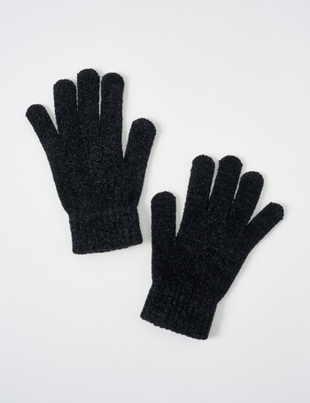 Boston + Bailey Chenille Gloves, Black product photo