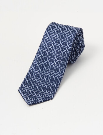 Laidlaw + Leeds Dobby Spear Tie, 7cm, Navy product photo