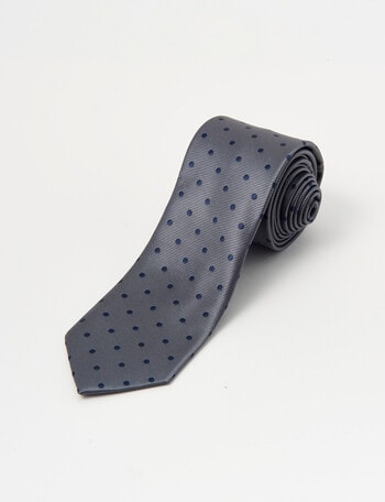Laidlaw + Leeds Dot Textured Tie, 7cm, Grey product photo