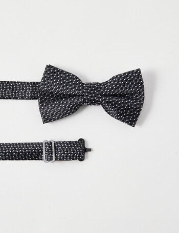 Laidlaw + Leeds Dobby Waves Regular Bow Tie, Black product photo