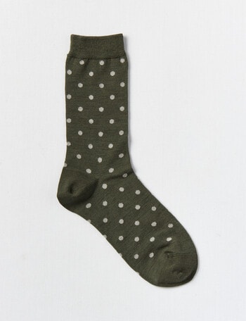 DS Socks Merino Spots Crew Socks, Forest Night & Linen, 5-11 product photo