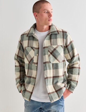 Tarnish Sherpa Lined Overshirts, Khaki product photo