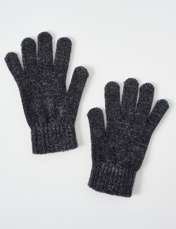 Boston + Bailey Chenille Gloves, Charcoal product photo