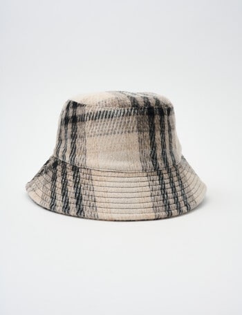 Zest Check Bucket Hat, Black & Grey product photo