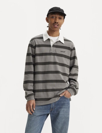 Levis Jaquard Stripe Rugby Long Sleeve T Shirt, Monogrey product photo