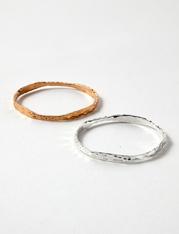 Whistle Accessories Molten Ring Bracelet Set, 2-Pack, Imitation Gold & Silver product photo