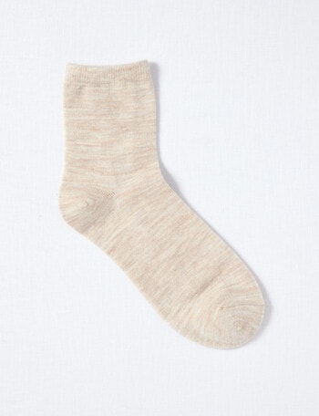 Lyric Wool Blend Q Crew Sock, 1-Pack, Almond Marle, 4-11 product photo