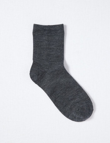 Lyric Wool Blend Q Crew Sock, 1-Pack, Charcoal Marle, 4-11 product photo