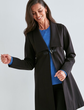Ella J Ponte Coat, Black product photo