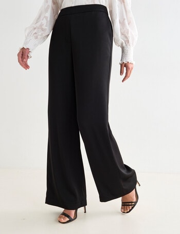 Whistle Satin Dress Regular Length Pant, Black product photo