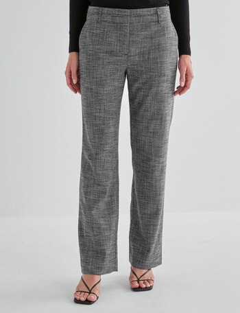 Oliver Black Straight Leg Classic Pant, Charcoal Check product photo