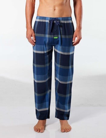 Mitch Dowd Midnight Check Bamboo Flannel Sleep Pant, Blue product photo