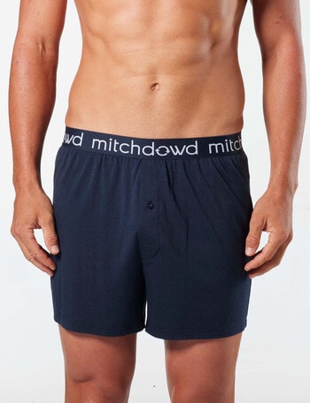 Mitch Dowd Bamboo-Blend Knit Boxer Short, Navy product photo
