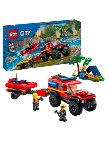 LEGO City City 4x4 Fire Engine with Rescue Boat, 60412 product photo