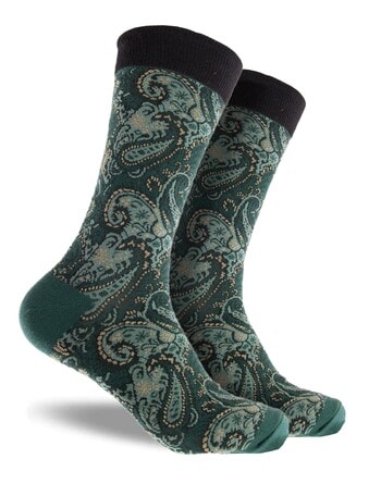 Mitch Dowd Paisley Crew Sock, Green product photo