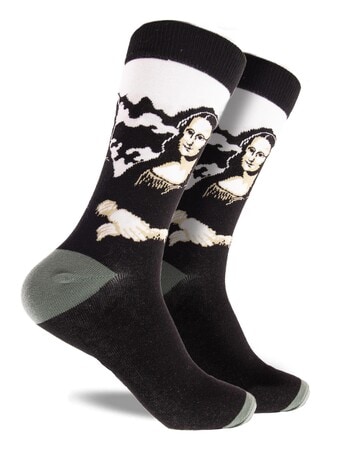Mitch Dowd Mona Lisa Crew Art Sock, Black product photo