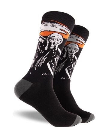 Mitch Dowd Scream Crew Art Sock, Black product photo