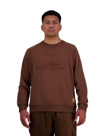 Canterbury Rib Knit Force Crew Sweat Shirt, Brown product photo