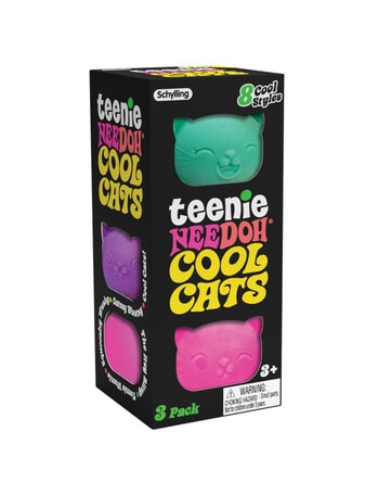 NeeDoh Teenie Cool Cats, 3-Pack, Assorted product photo
