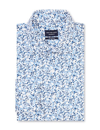 Van Heusen Flower Print Tailored Fit Casual Shirt, Sky product photo