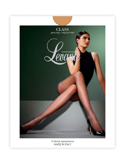 Levante Class Gloss Leg Regular Brief Pantyhose, 12D, Visone product photo