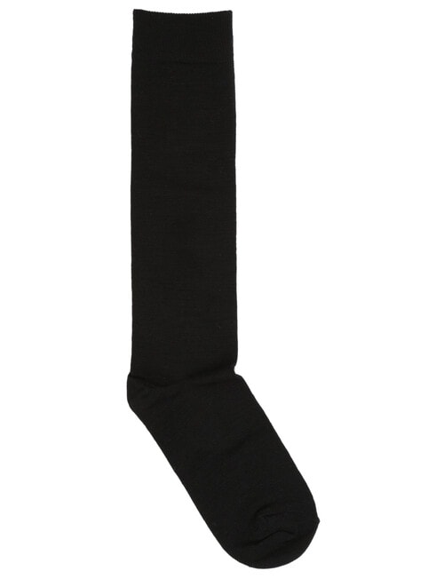 Columbine Merino Wool Knee-High Sock, Black product photo View 02 L