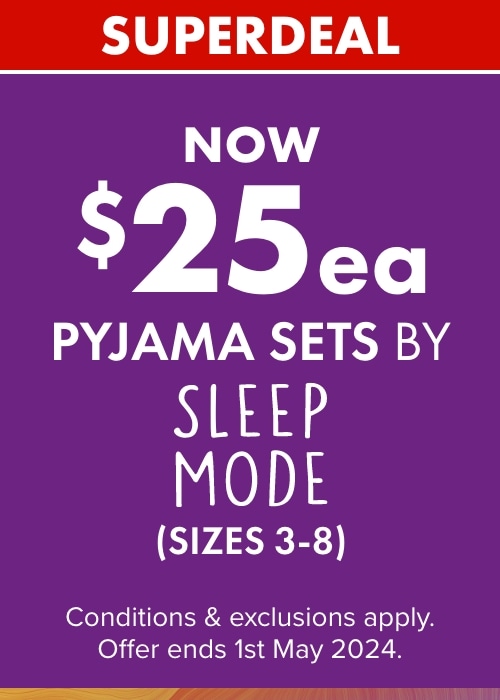 NOW $25ea Pyjama Sets by Sleep Mode