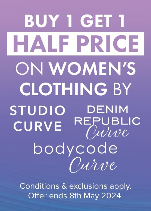Buy 1 get 1 half price on Women's Clothing by Studio Curve, Bodycode Curve & Denim Republic Curve