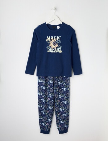 Sleep Squad Cosmic Dream Knit Flannel Pyjama, Blue product photo
