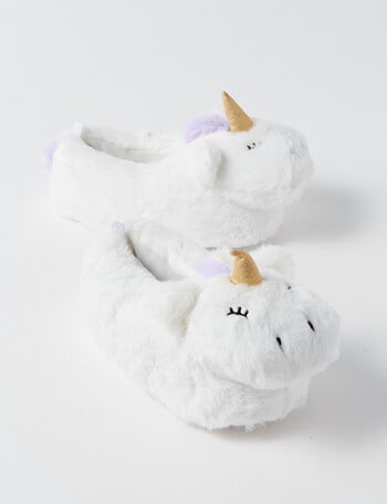 Sleep Mode Magic Unicorn Slippers, White product photo