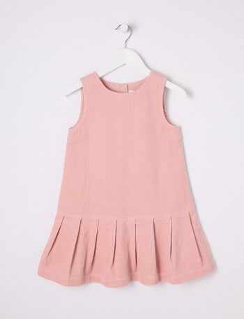 Mac & Ellie Cord Pleated Tunic Dress, Dusty Pink product photo