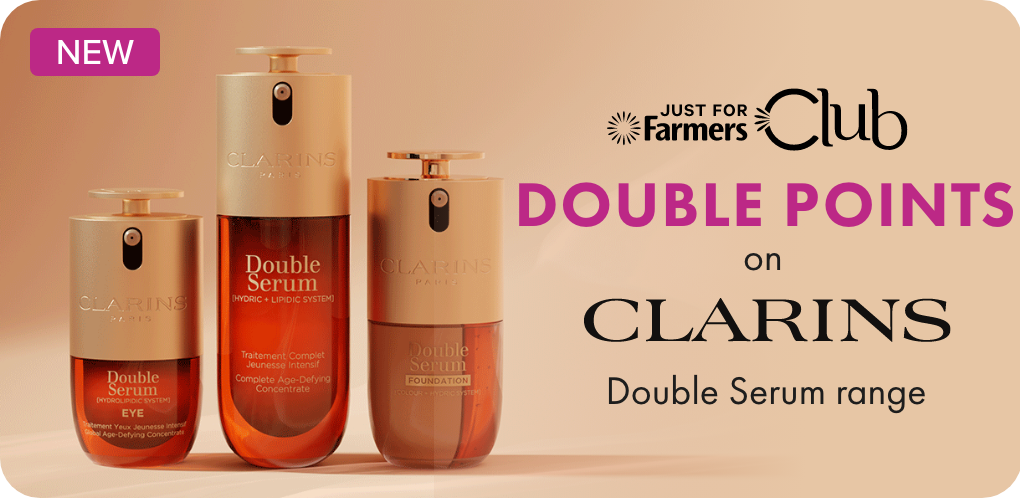 DOUBLE POINTS on Clarins Double Serum Range