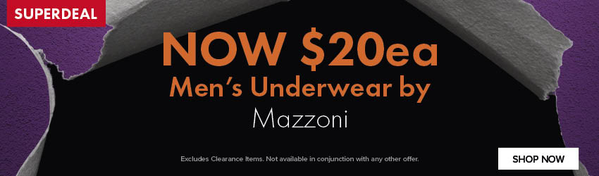 NOW $20ea Mens underwear by Mazzoni
