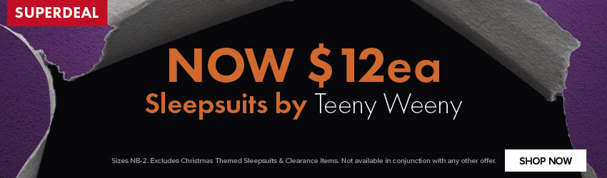 NOW $12ea Sleepsuits by Teeny Weeny