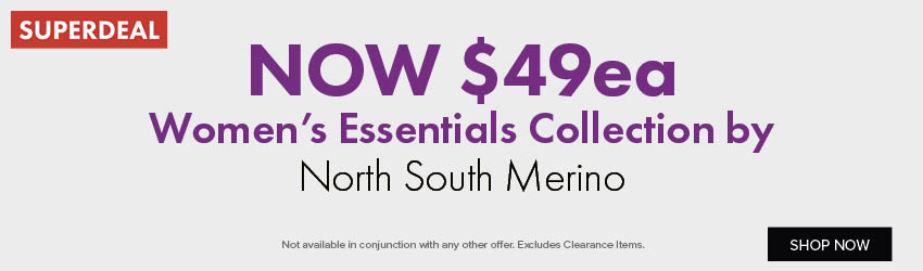 NOW $49ea Women's Essentials Collection By North South Merino