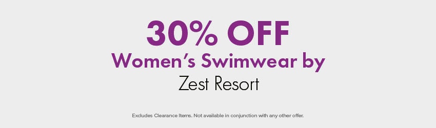 30% OFF Women's Swimwear by Zest Resort