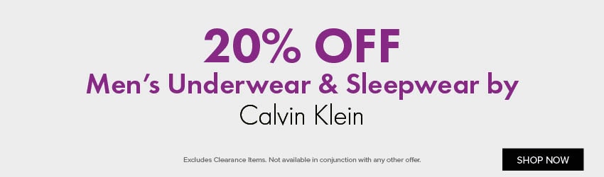 20% OFF Men's Underwear & Sleepwear by Calvin Klein