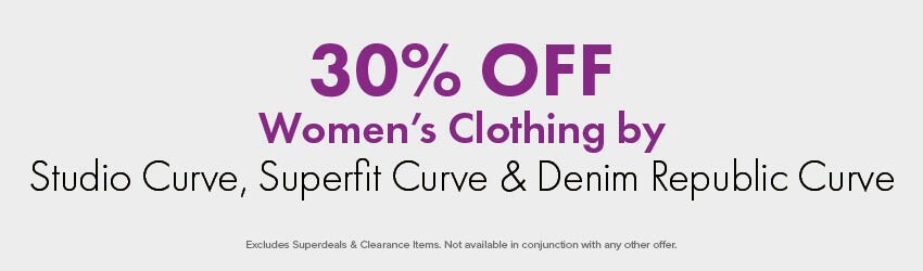 30% OFF Women's Clothing by Studio Curve, Superfit Curve & Denim Republic Curve