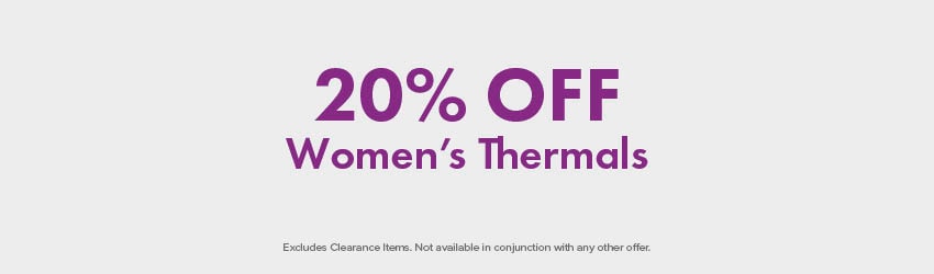 20% OFF Women's Thermals