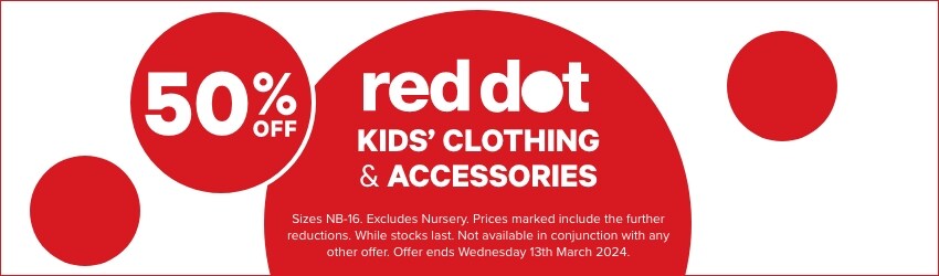 50% OFF Red Dot Kids’ Clothing, Sleepwear, Underwear, Socks & Accessories