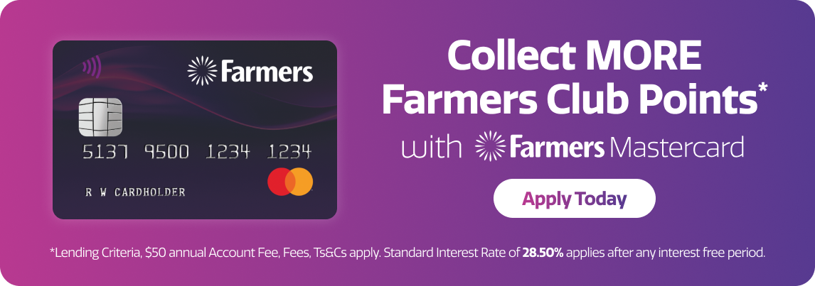 Farmers Mastercard Club Points Banner
