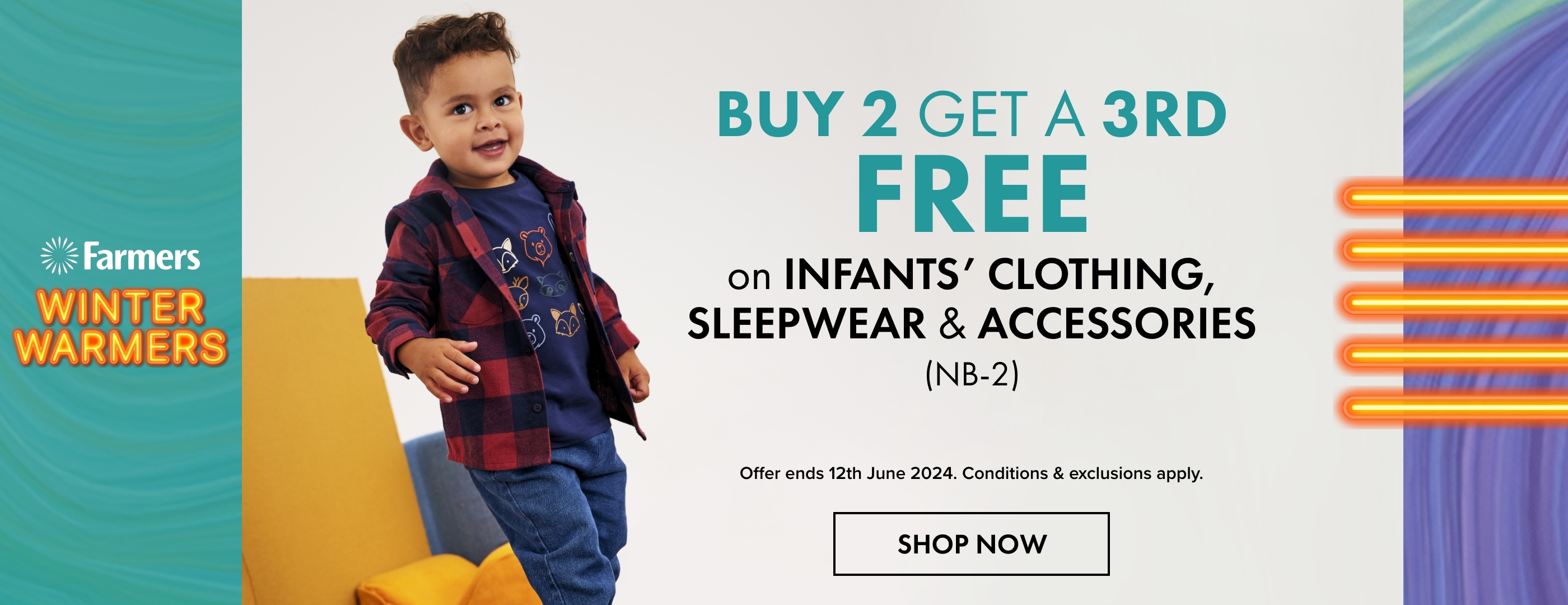 BUY 2  GET A 3rd FREE on Infants' Clothing, Sleepwear & Accessories Sizes NB - 2